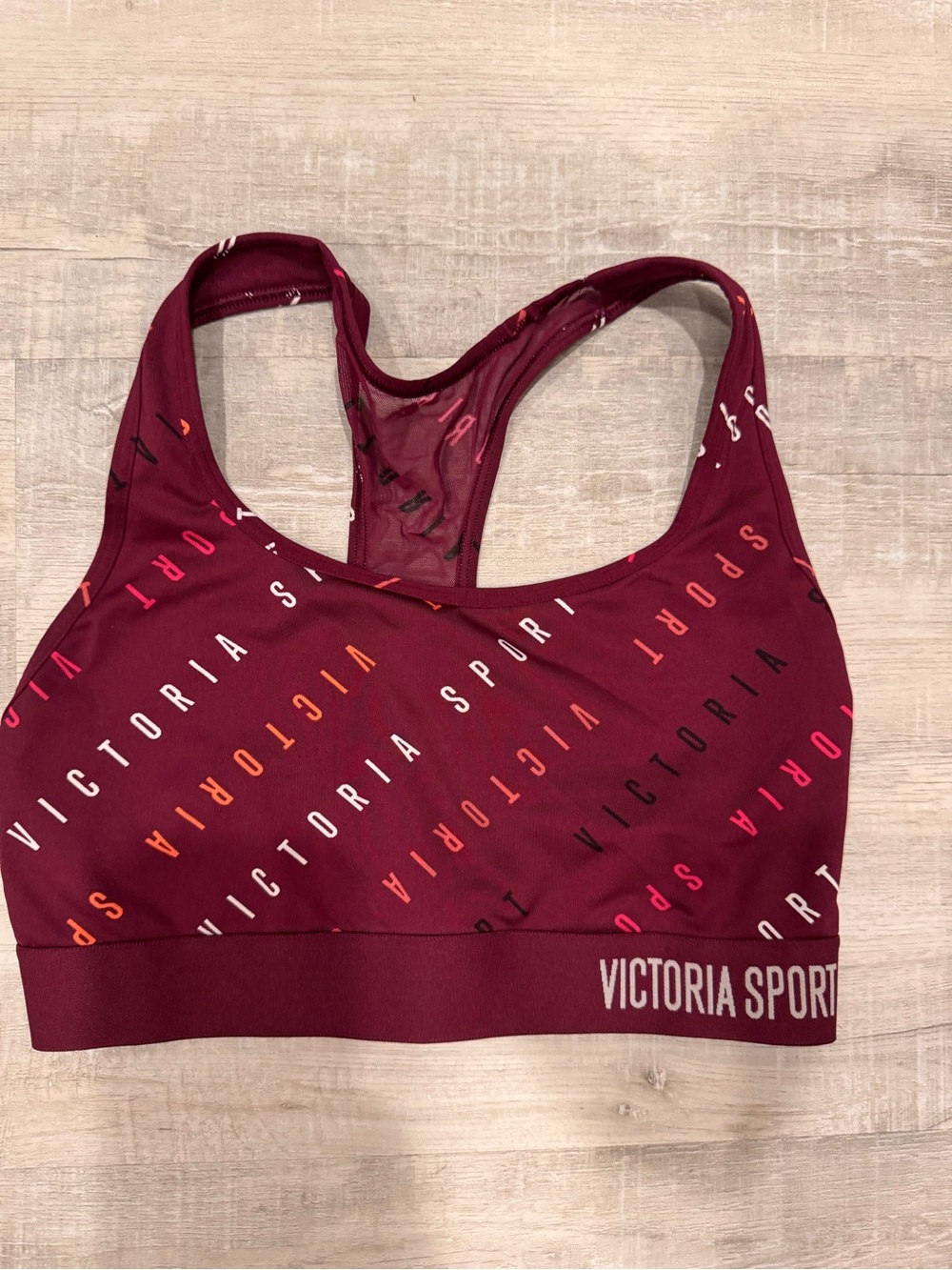 Victoria's Secret Maroon Logo Racerback Sports Bra